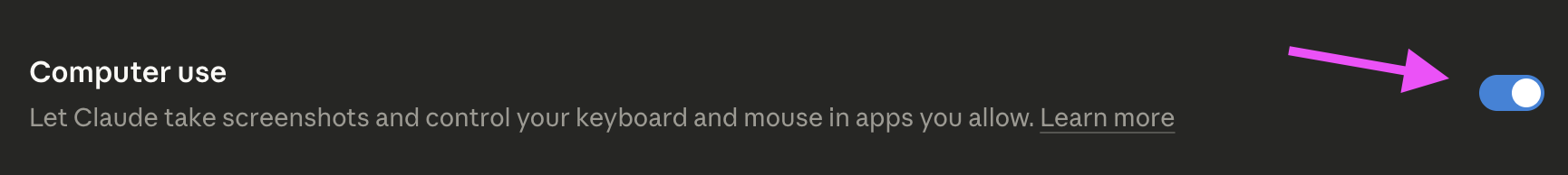 Claude Desktop Settings — Computer Use enabled confirmation